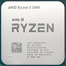 Процесор AMD Ryzen 5 5600, AM4 Socket, 6 Cores, 3.5GHz, 35MB Cache, 65W, Tray